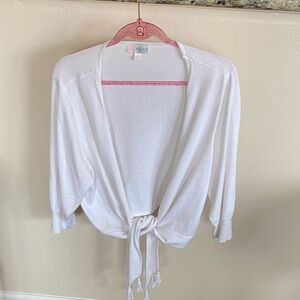 Belle by Kim Gravel White Tie-Front Top
